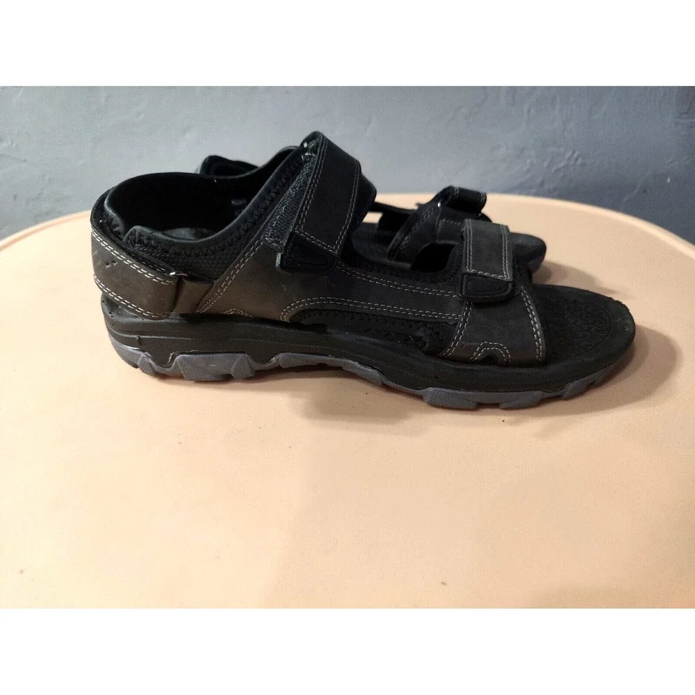 Eddie Bauer Sandals Men'‎ 9M Holman Strappy Gray Faux Leather Open Toe Casual